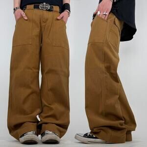 Vintage y2k baggy wide leg faded embroidered skater grunge cargo pants